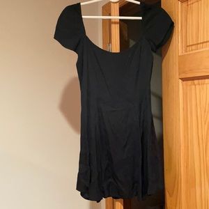 Reformation black square neck short dress